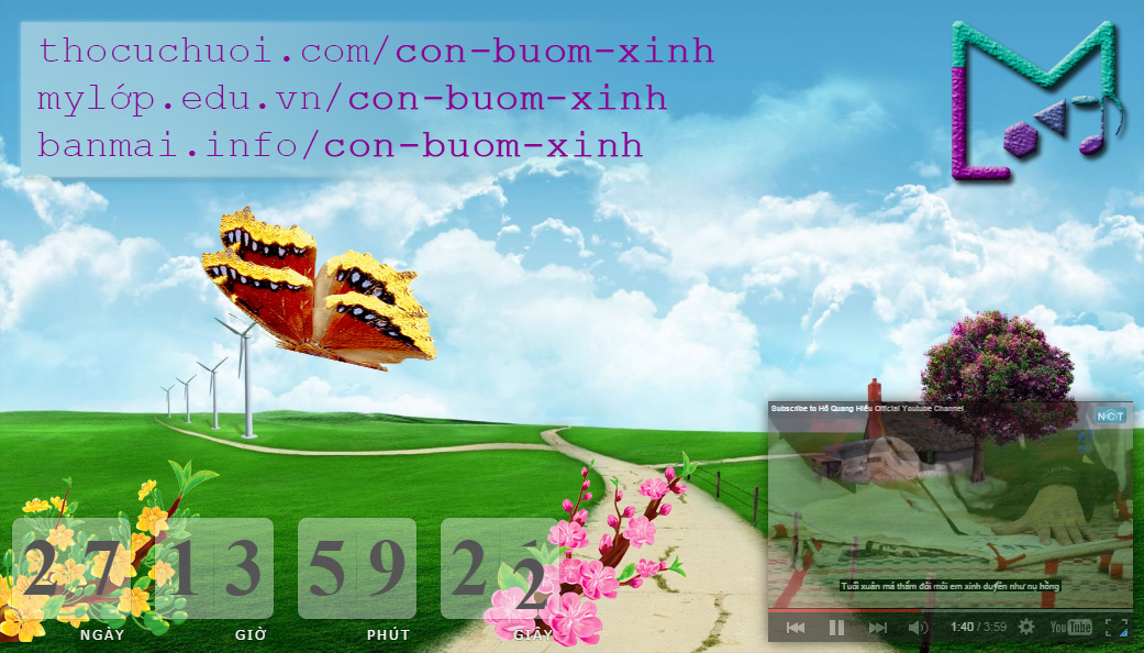 Con bướm xinh Web Screensaver - Con bướm xuân