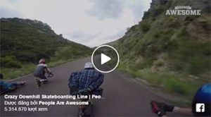 Crazy Downhill Skateboarding Line